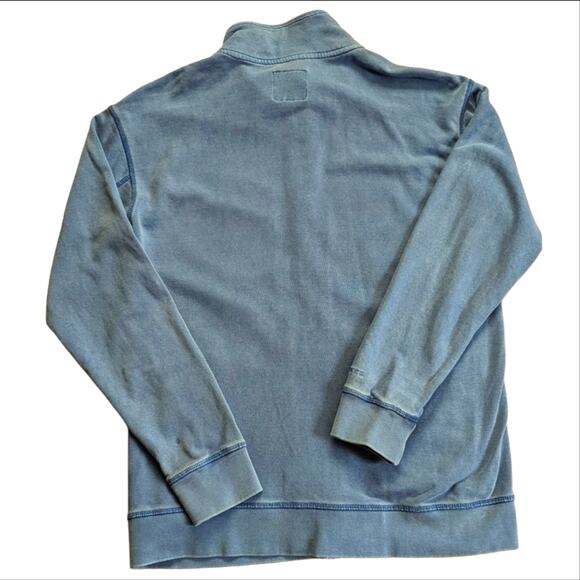 Cuffy's of Cape Cod Full Zip PeriwinkleBlue Ocean Wash Burnout Cotton Sweatshirt - Picture 2 of 5